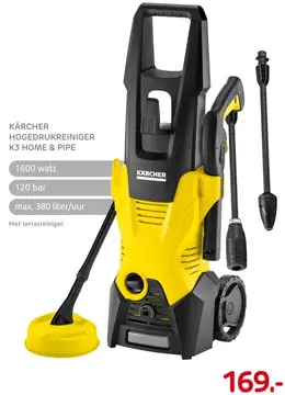 Aanbieding: KÄRCHER HOGEDRUKREINIGER K3 HOME & PIPE