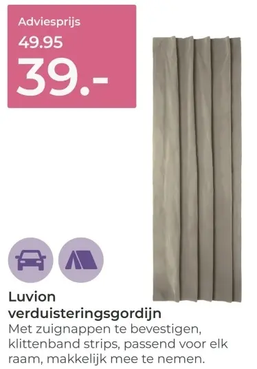 Aanbieding: Luvion verduisteringsgordijn