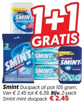 Aanbieding: Smint Duopack of pot 105 gram