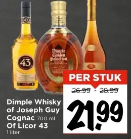 Aanbieding: Dimple Whisky of Joseph Guy Cognac Of Licor 43