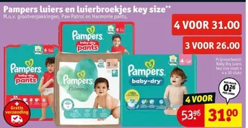 Aanbieding: Pampers luiers en luierbroekjes key size