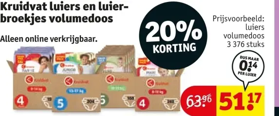 Aanbieding: luiers en luierbroekjes volumedoos