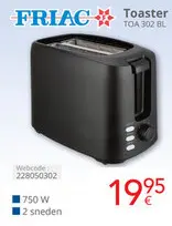 Aanbieding: FRIAC Toaster TOA 302 BL