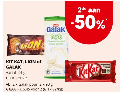Promotie: KIT KAT, LION of GALAK