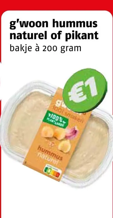 Aanbieding: Hummus naturel of pikant