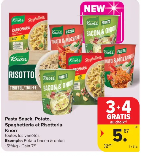 Offre: Pasta Snack, Potato, Spaghetteria et Risotter
