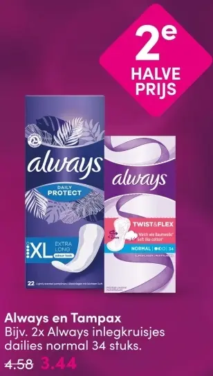 Aanbieding: Always en Tampax