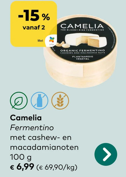 Aanbieding: Camelia Fermentino met cashew- en macadamiano