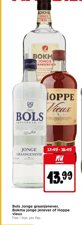 Aanbieding: Bols Jonge graanjenever, Bokma jonge jenever 