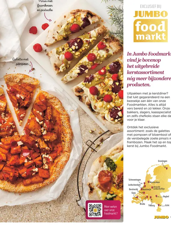 Aanbieding: Pinsa met frambozen en pistache