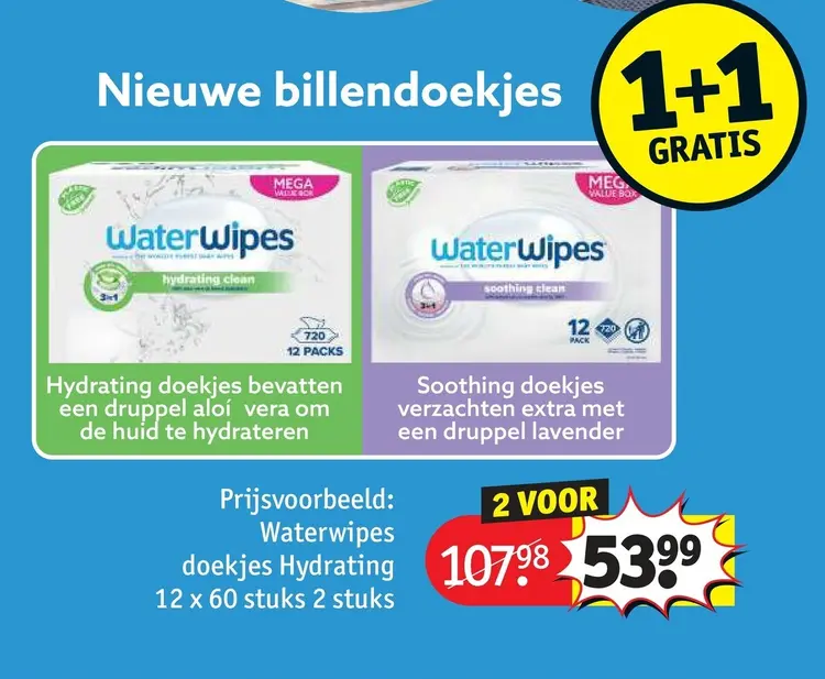 Aanbieding: Waterwipes doekjes Hydrating