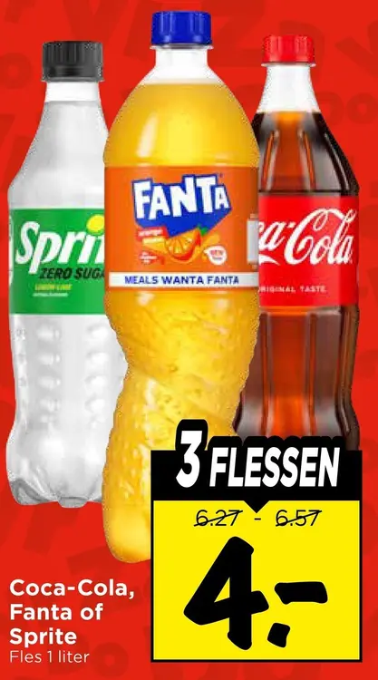 Aanbieding: Coca-Cola, Fanta of Sprite