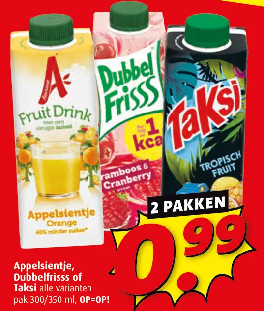 Aanbieding: Appelsientje, Dubbelfrisss of Taksi