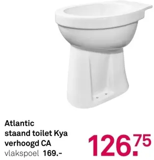 Aanbieding: staand toilet Kya verhoogd CA vlakspoel