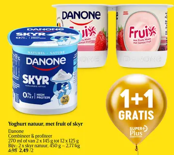 Aanbieding: Yoghurt natuur, met fruit of skyr