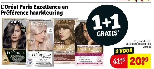 Aanbieding: Excellence en Préférence haarkleuring