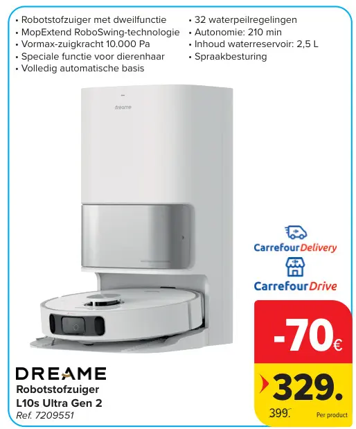 Promotie: Dreame Robotstofzuiger L10s Ultra Gen 2