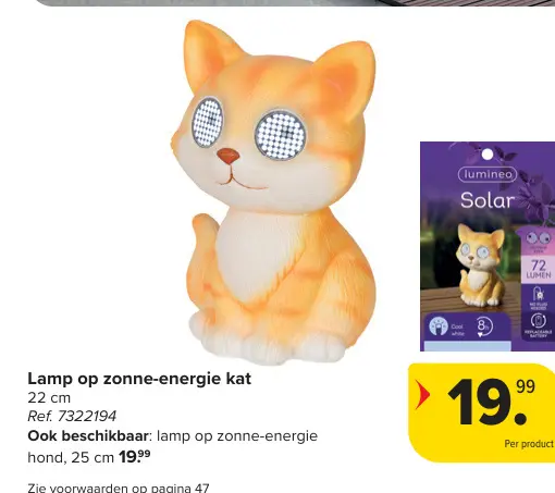 Promotie: Lamp op zonne-energie kat