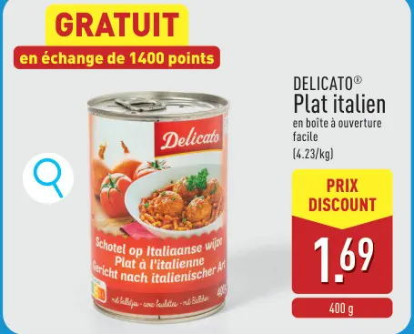 Offre: Plat italien