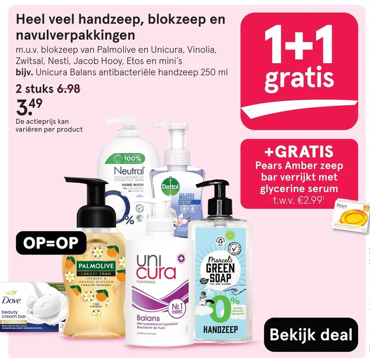 Aanbieding: Handzeep, blokzeep en navulverpakkingen