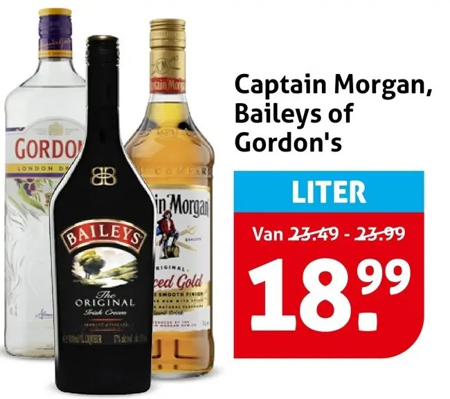 Aanbieding: Captain Morgan, Baileys of Gordon's