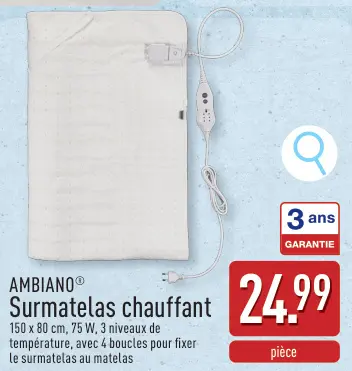 Offre: Surmatelas chauffant