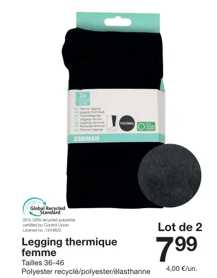 Offre: Legging thermique femme