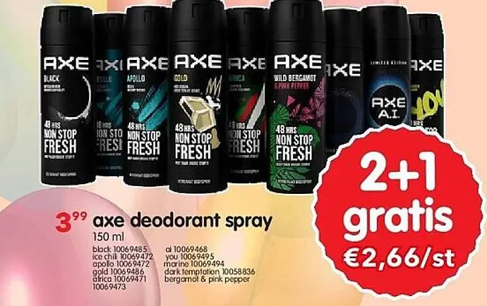 Promotie: axe deodorant spray