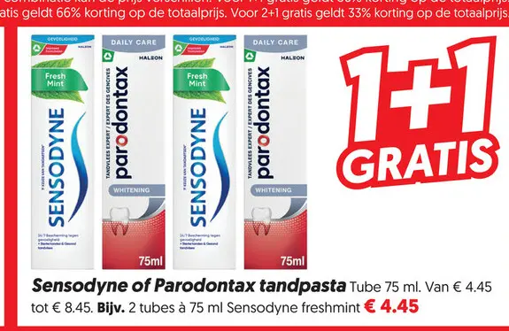 Aanbieding: Sensodyne of Parodontax tandpasta