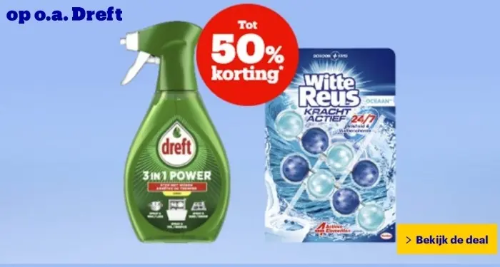 Aanbieding: Dreft 3 in 1 Power & Witte Reus Oceaan Kracht