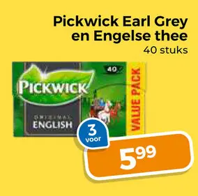 Aanbieding: Pickwick Earl Grey en Engelse thee