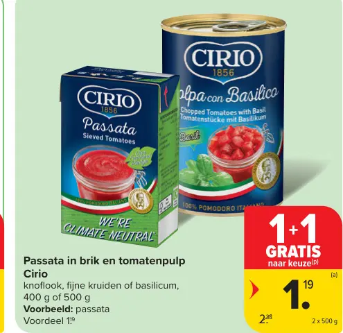 Promotie: Passata in brik en tomatenpulp