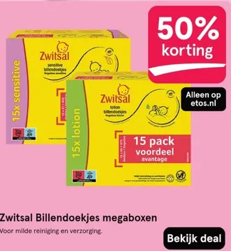 Aanbieding: Zwitsal Billendoekjes megaboxen