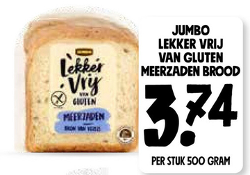 Aanbieding: JUMBO LEKKER VRIJ VAN GLUTEN MEERZADEN BROOD