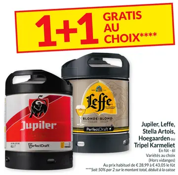 Offre: Jupiler, Leffe, Stella Artois, Hoegaarden ou Tripel Karmeliet