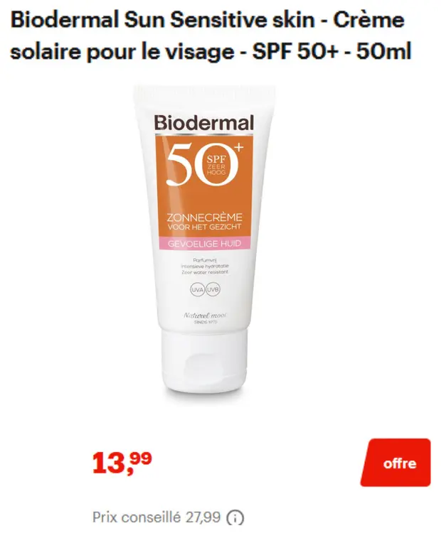 Offre: Sun Sensitive skin - Crème solaire pour le vi