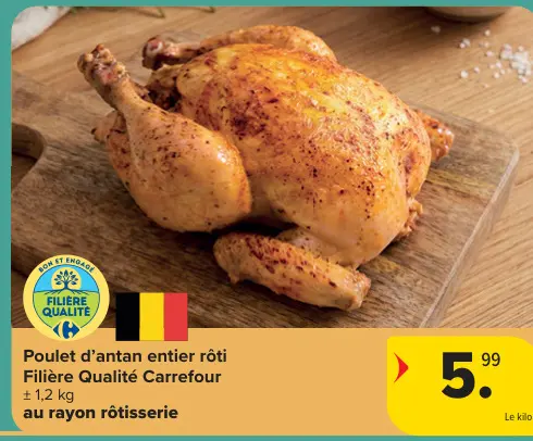 Offre: Poulet d'antan entier rôti