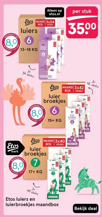 Aanbieding: Etos luiers en luierbroekjes maandbox
