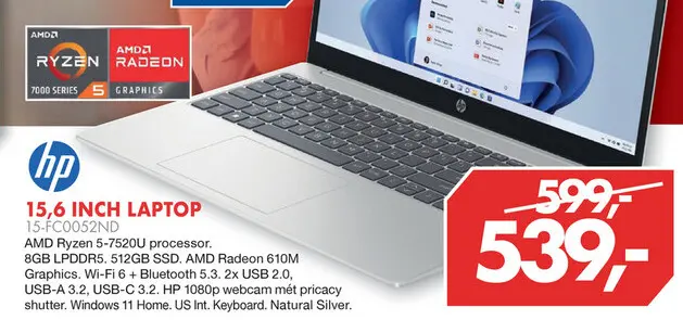 Aanbieding: 15,6 inch laptop