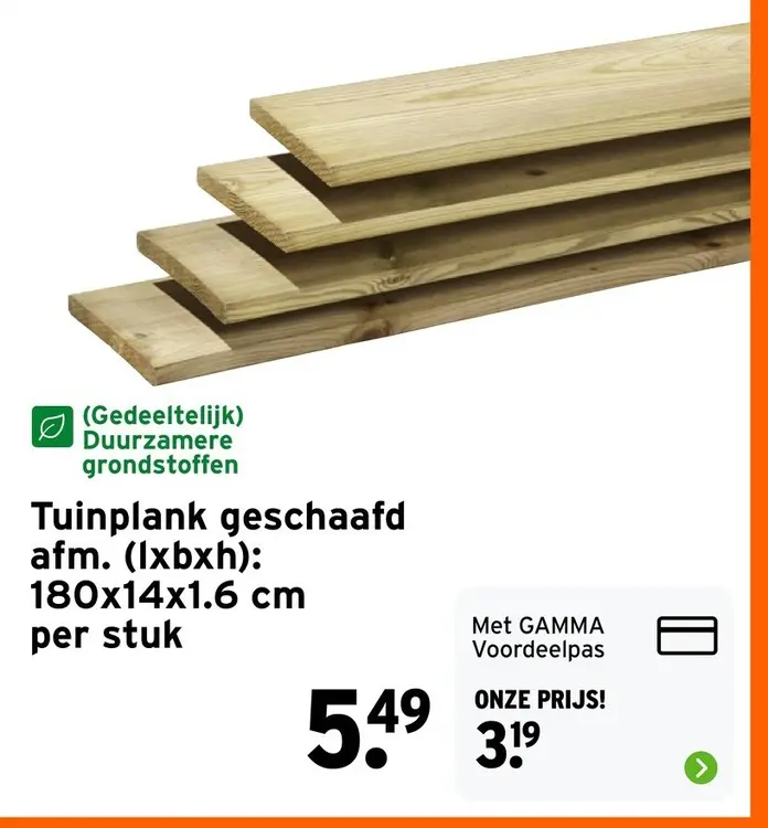 Aanbieding: Tuinplank geschaafd