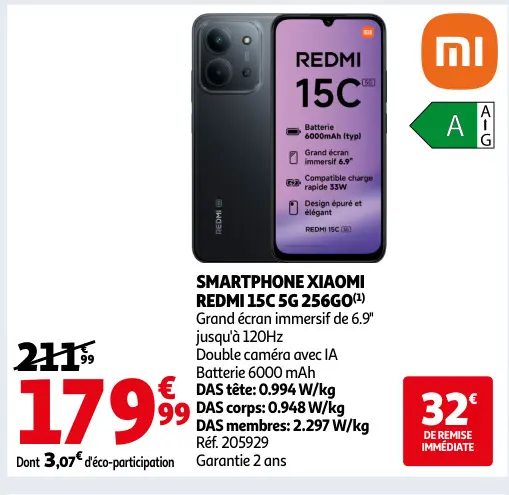 Promotie: Smartphone XIAOMI REDMI 15c 5g 256go
