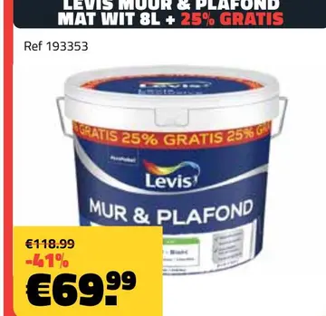 Aanbieding: LEVIS MUUR & PLAFOND MAT WIT