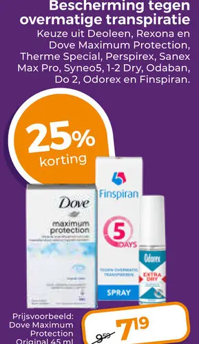 Aanbieding: Bescherming tegen overmatige transpiratie