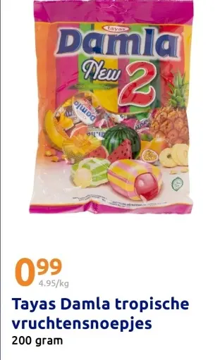 Promotie: Damla tropische vruchtensnoepjes