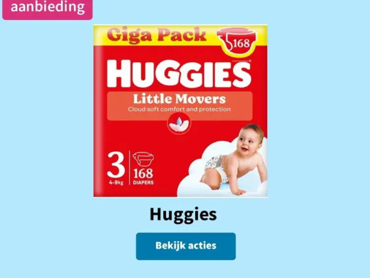 Promotie: Huggies Little Movers Giga Pack Maat 3