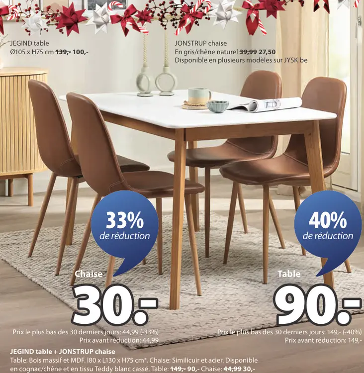 Offre: JEGIND table + JONSTRUP chaise