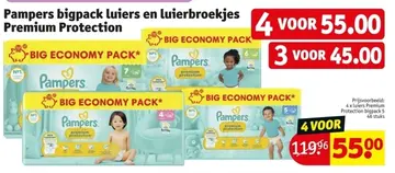 Aanbieding: Pampers bigpack luiers en luierbroekjes Premium Protection