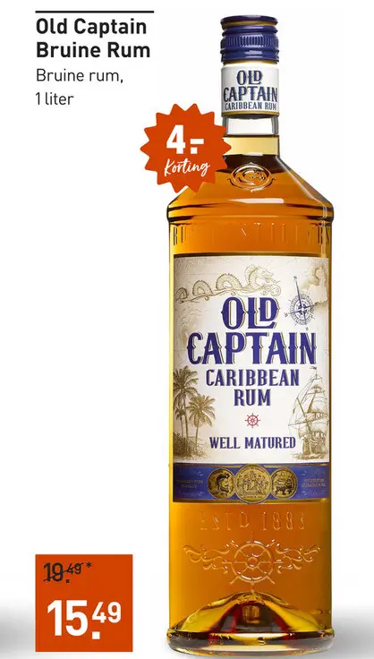 Aanbieding: Old Captain Bruine Rum