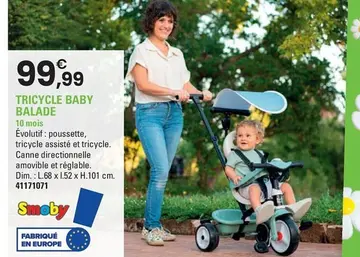 Offre: TRICYCLE BABY BALADE