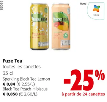 Offre: Fuze Tea toutes les canettes